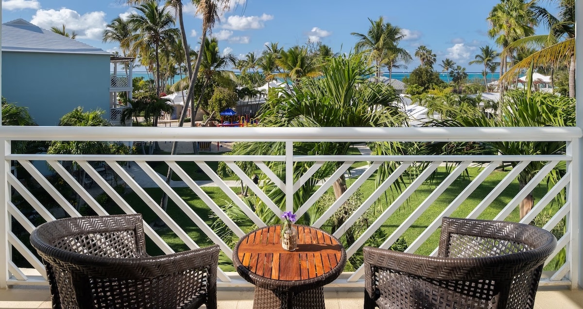 Patio view from the Caribbean Deluxe room at Beaches Turks and Caicos