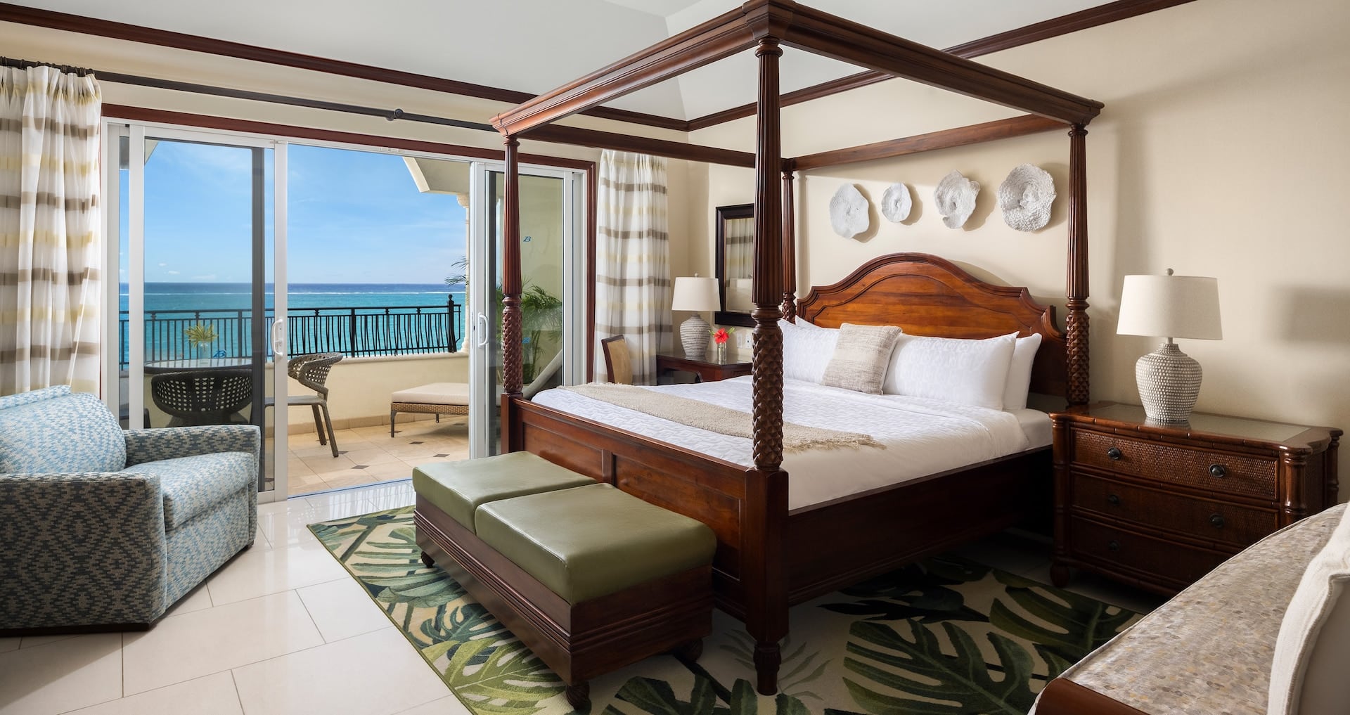 oceanfront view from the master bedroom inside the Italian Oceanfront Penthouse Concierge Family Suite with Kids Room