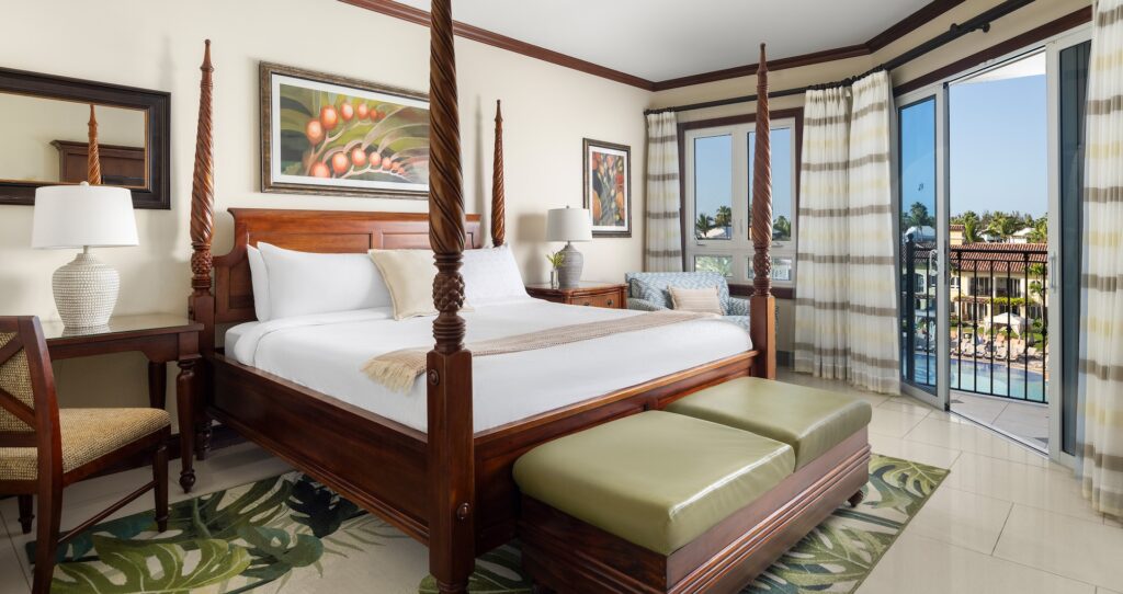 inside view of the master bedroom at the Italian Penthouse Oceanview Concierge Family Suite with Kids Room