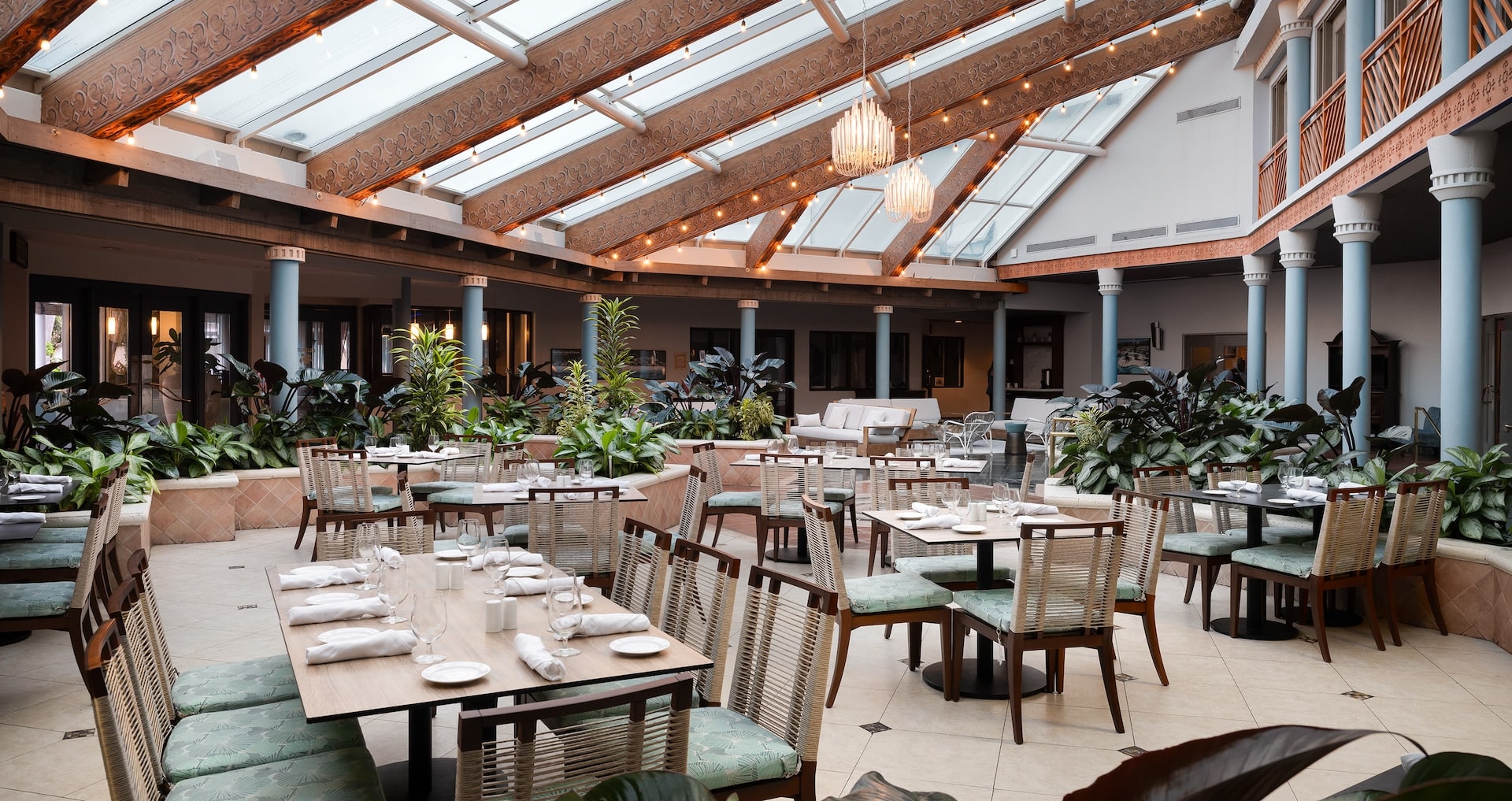 Refections buffet inside the Caribbean Village