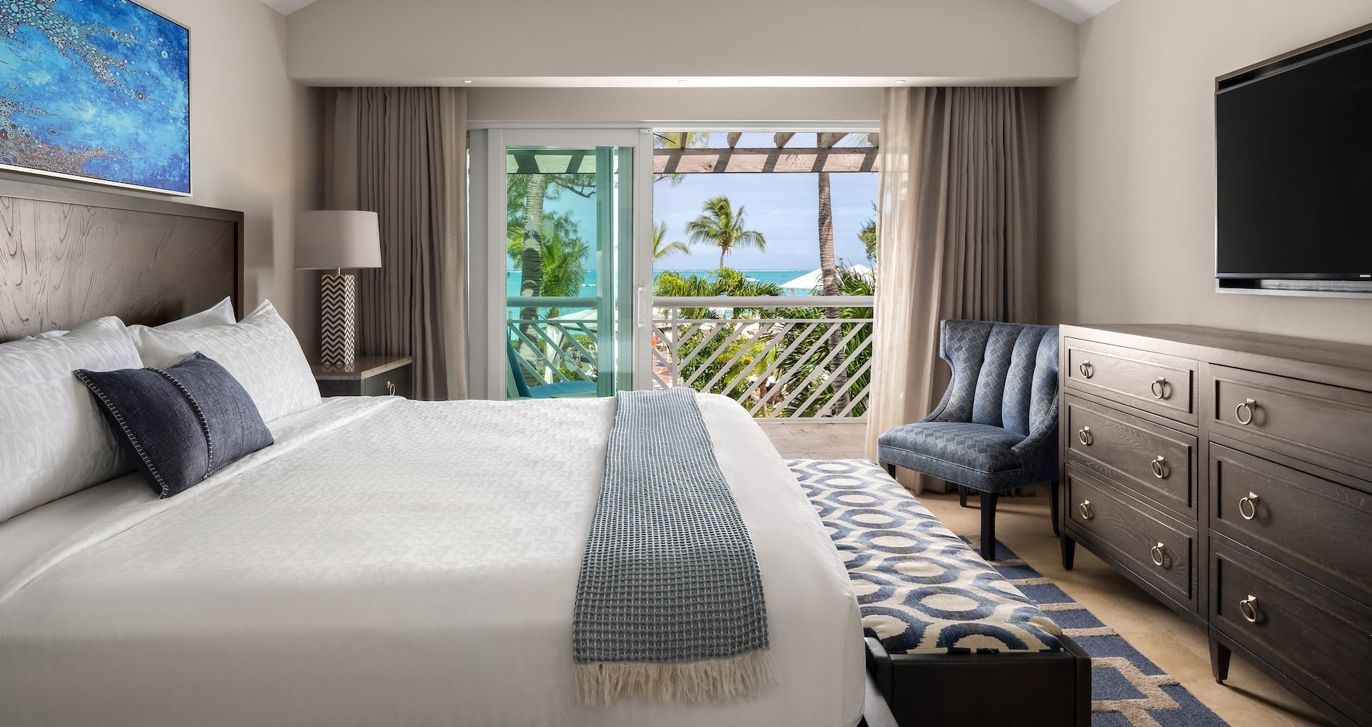 bedroom of the Seaside Honeymoon One Bedroom Concierge Villa Suite